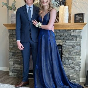 Slim fit suit jacket, pants, shirt and tie. Worn twice.